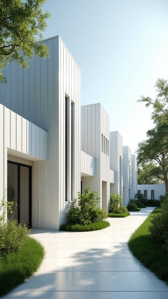 artistic white metal facades