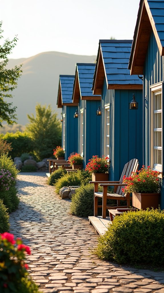 charming blue metal cottage