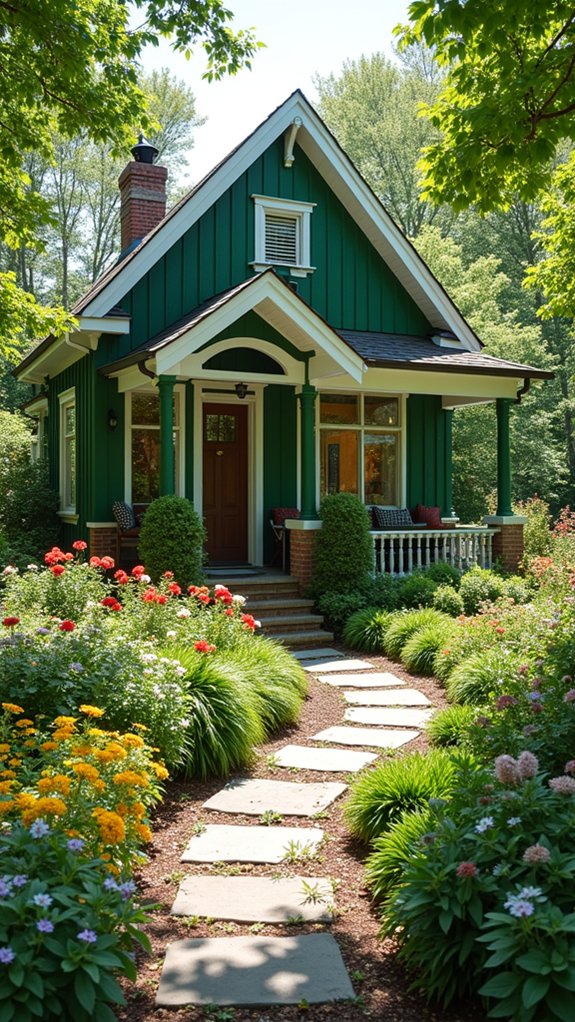 charming green cottage oasis