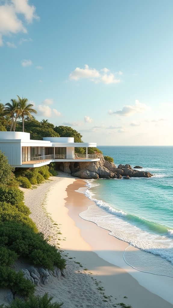 coastal white metal homes