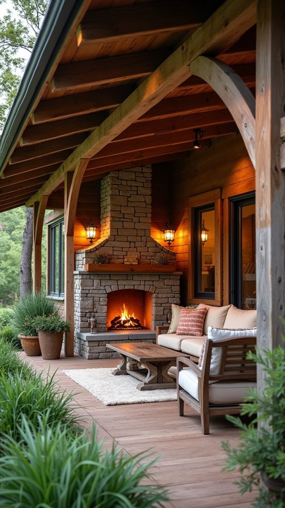 cozy cottage fireplace ambiance