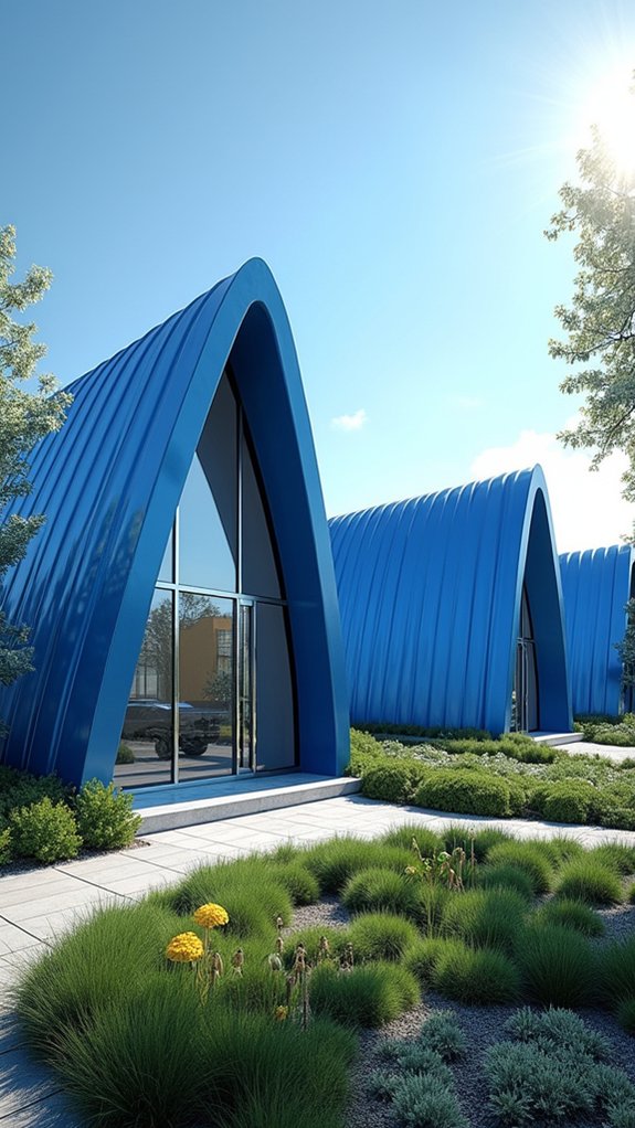 futuristic sustainable blue metal
