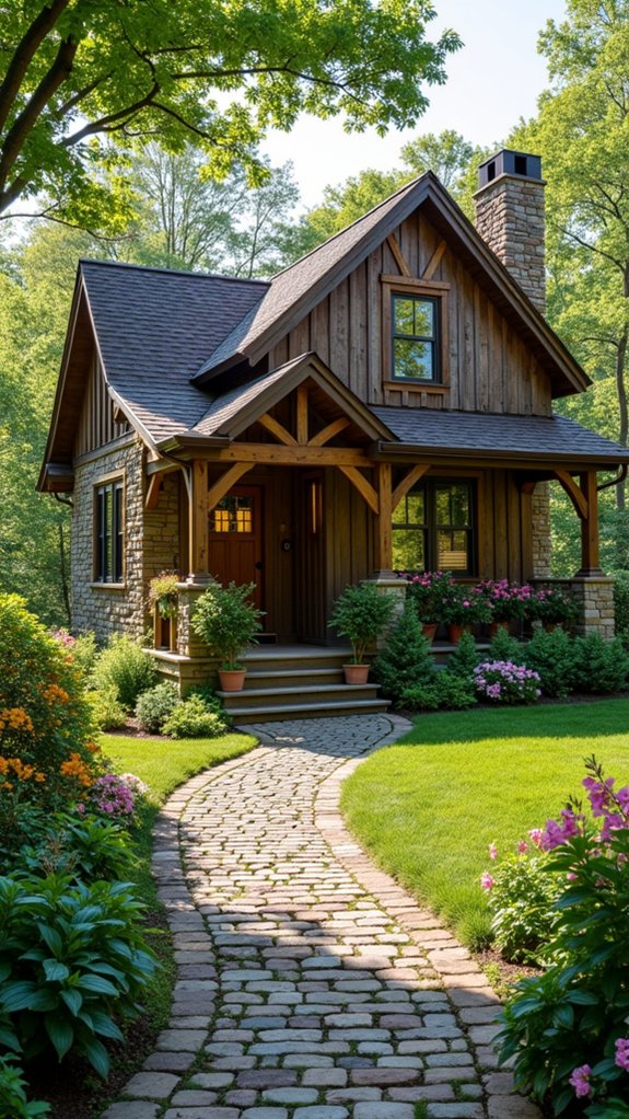 lush landscaping enhances cottage charm