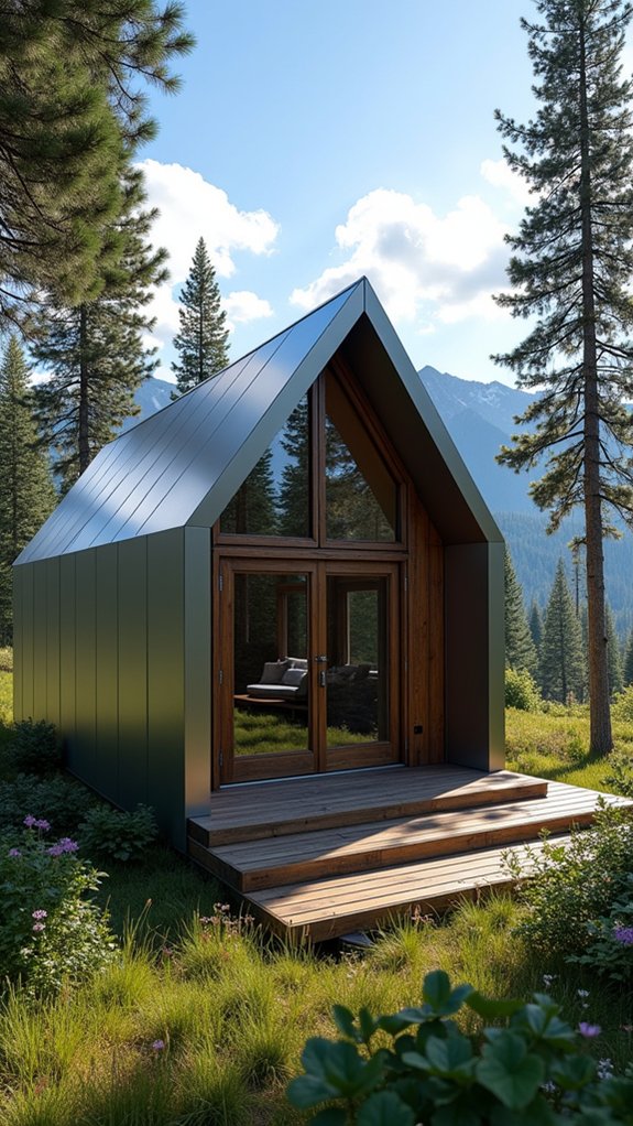 metal cabin in nature