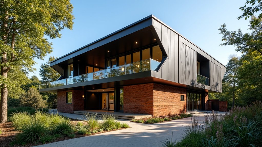 metal houses with brick