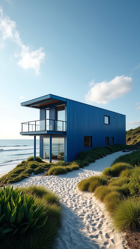 modern coastal blue home
