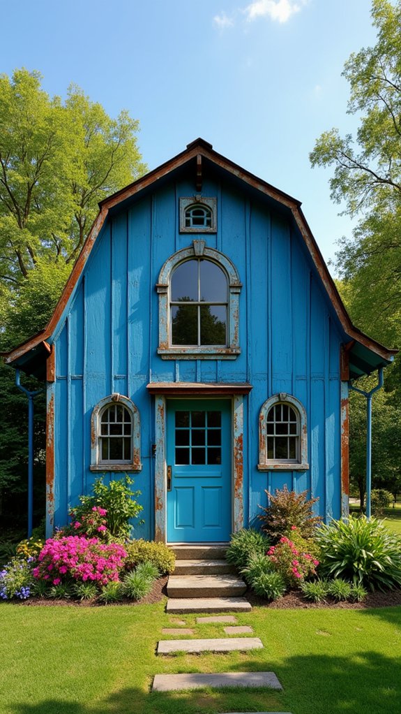 renovated vintage blue barn