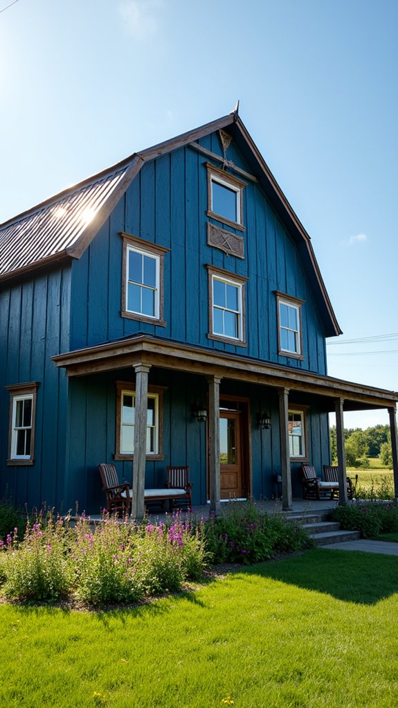 rustic blue farmhouse charm