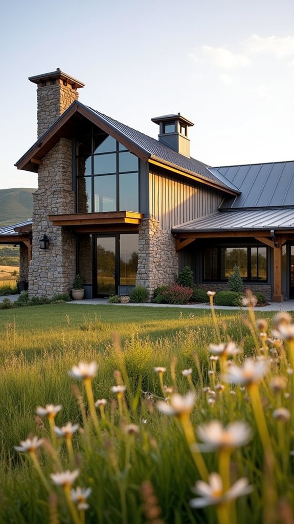 rustic stone and metal