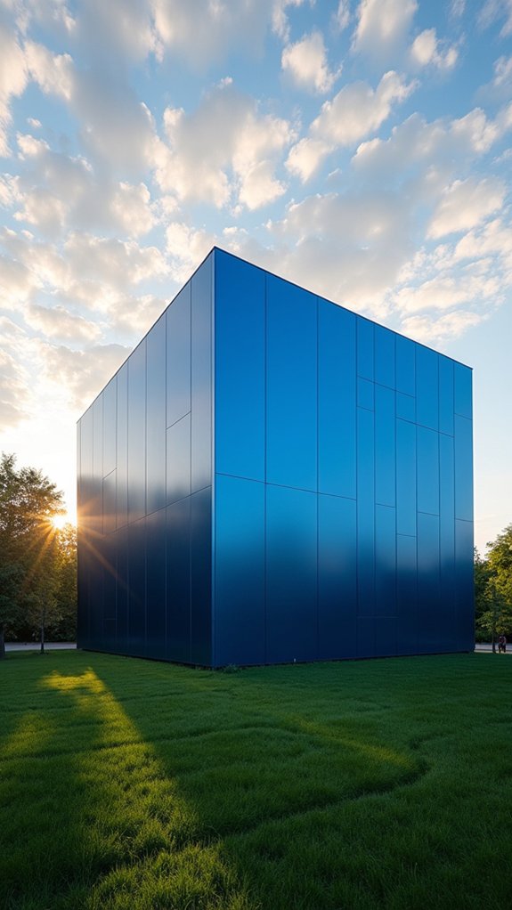 sleek blue minimalist sanctuary