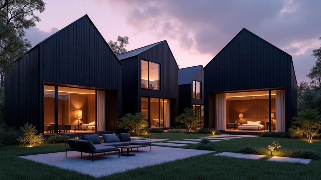sleek modern dark architecture