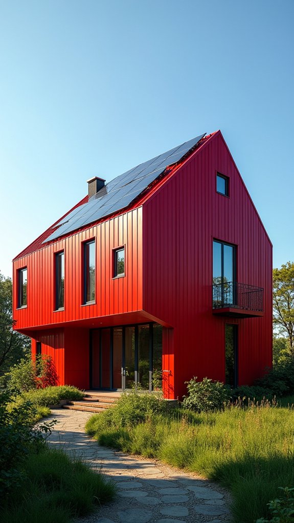 sustainable red metal home