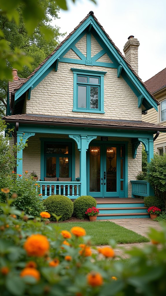 aqua hues and white trim