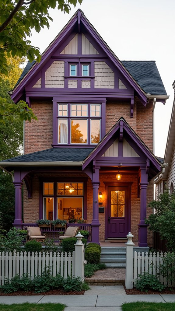 bold purple exterior accents