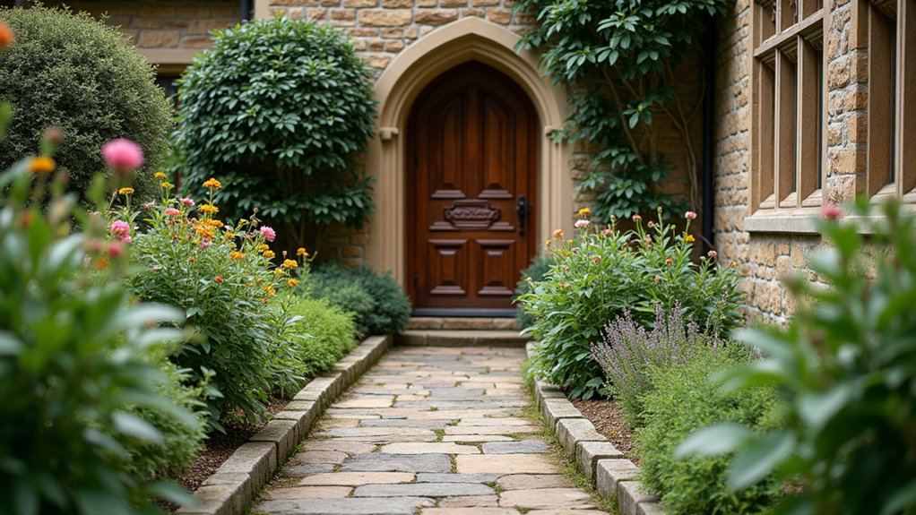 charming tudor pathways inviting entry