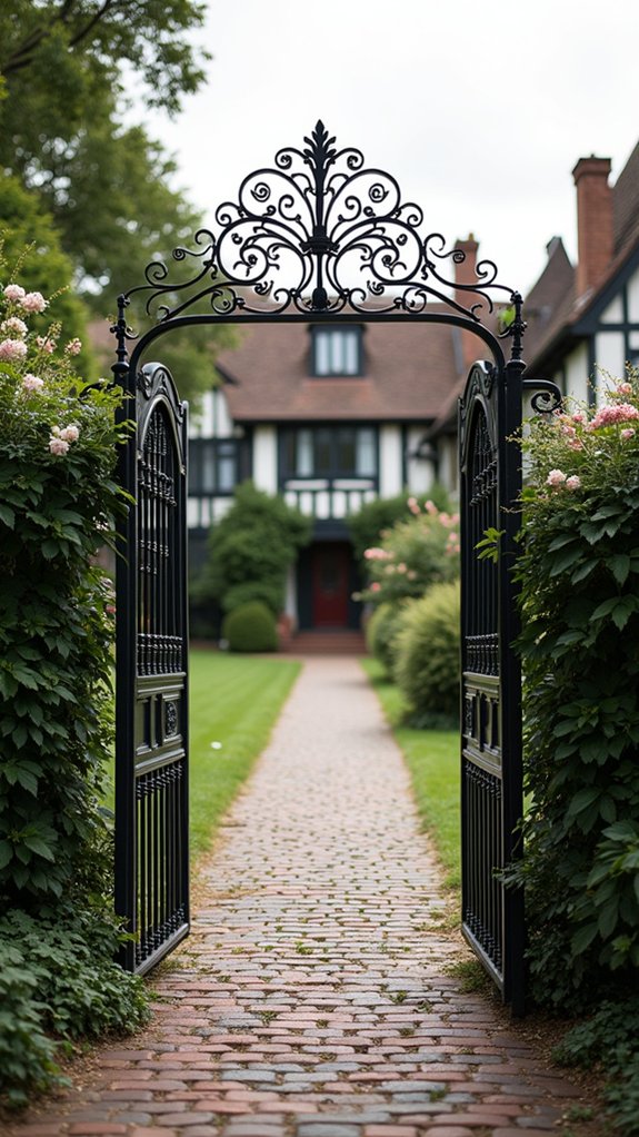 elegant secure driveway entrance