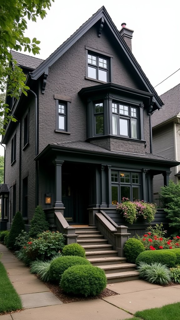 graphite facade with arches