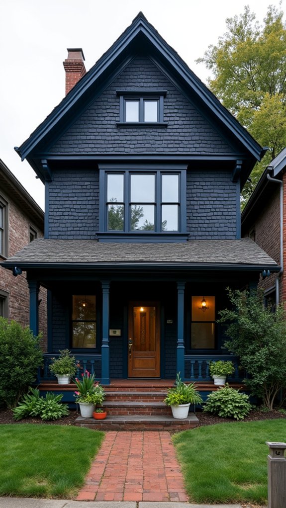 midnight blue brick elegance