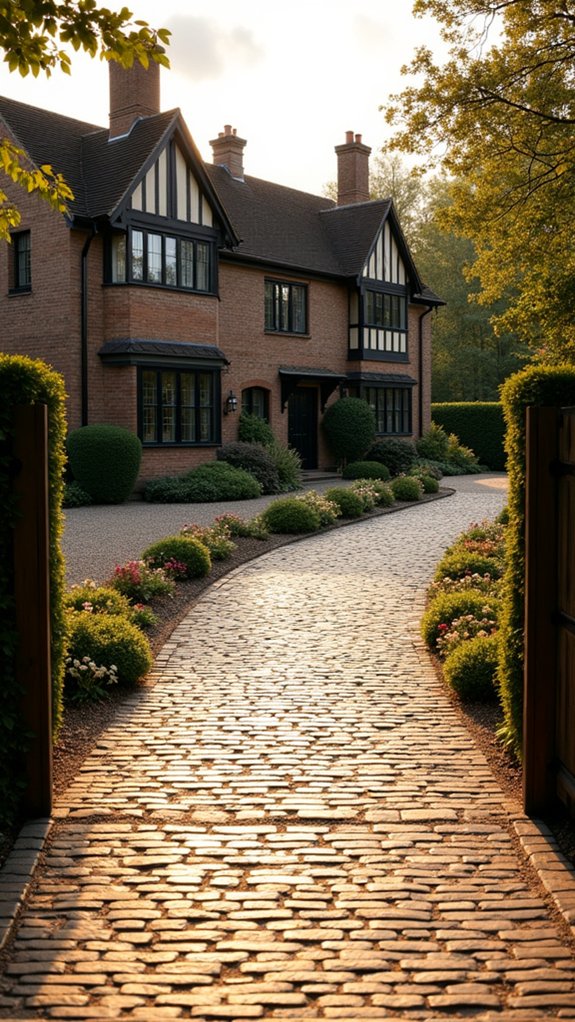 mixed material driveway aesthetics