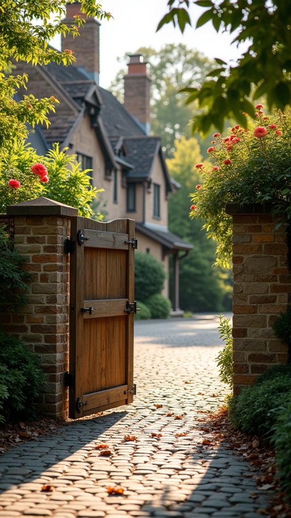 rustic gates enhance entrances