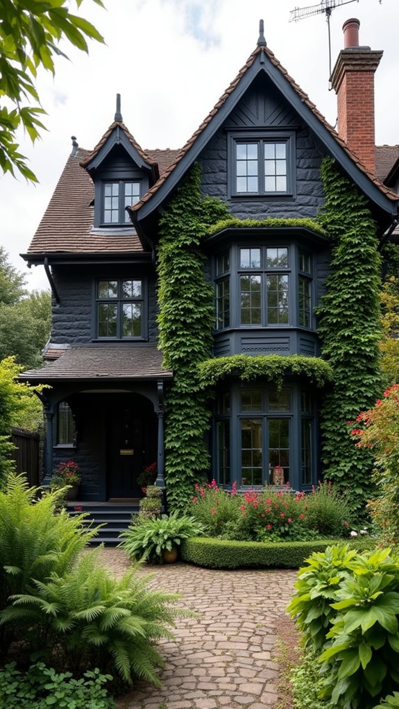 slate grey lush greenery