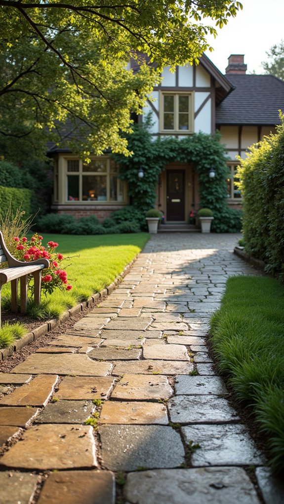 textured concrete enhances driveways