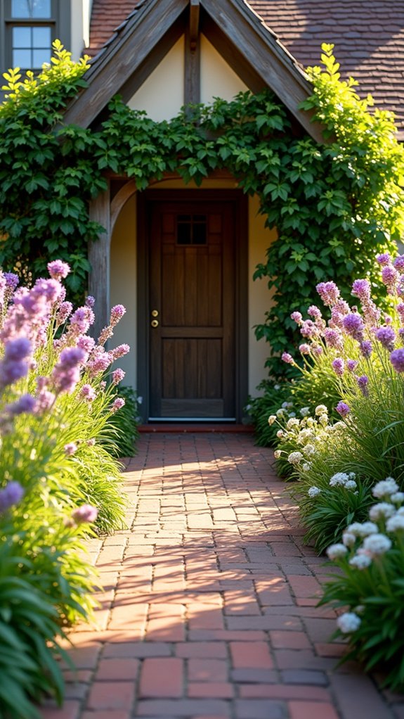 vibrant blooms and pathways