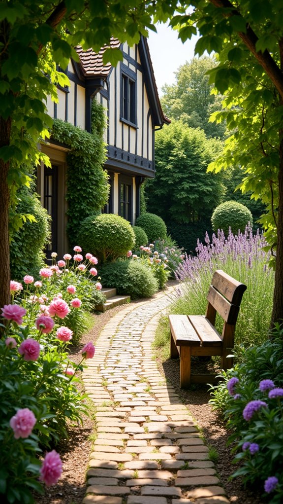 vibrant flowerbeds and stonewalls