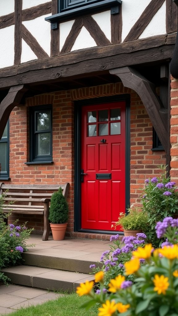 vibrant red door makeover