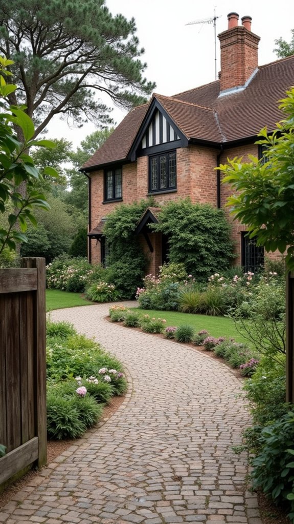 welcoming softly curved driveways