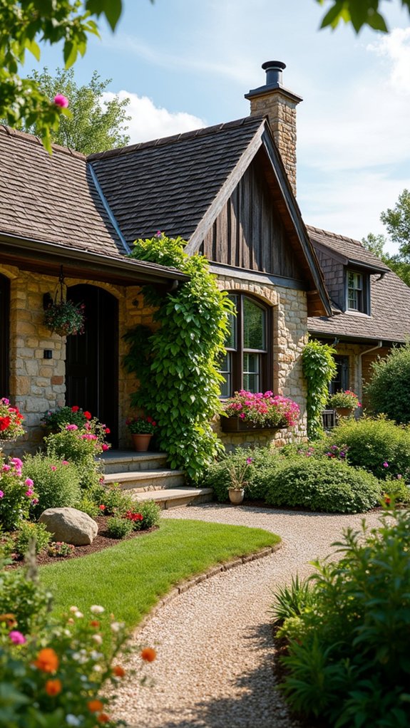 charming gabled roof flowers