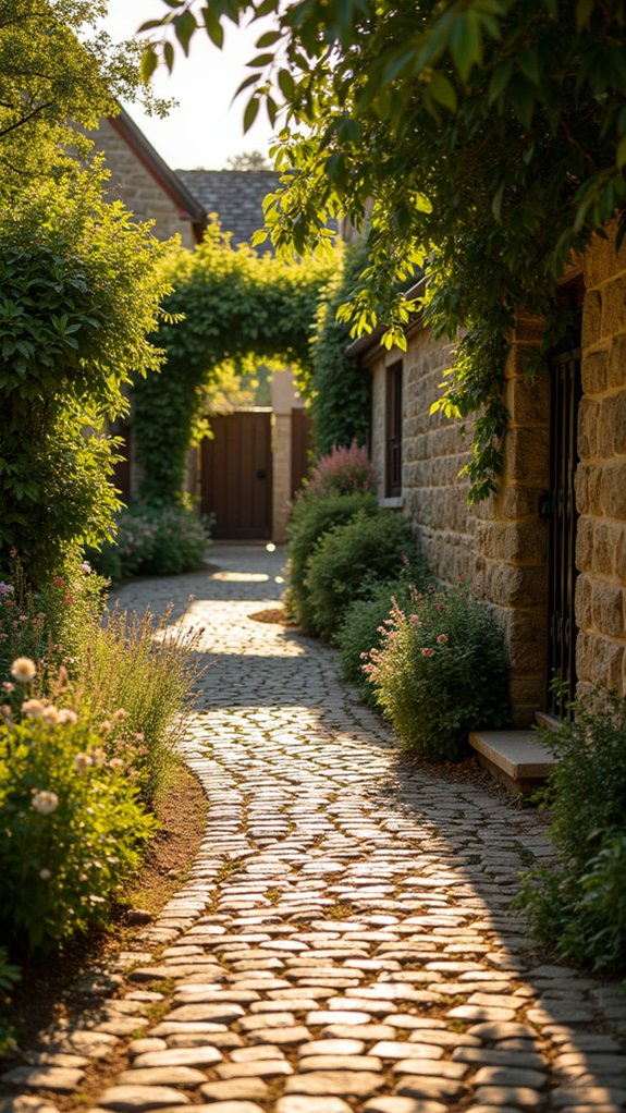 charming rustic cobblestone pathways