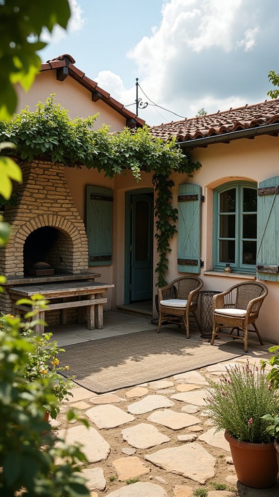 charming stone bbq area