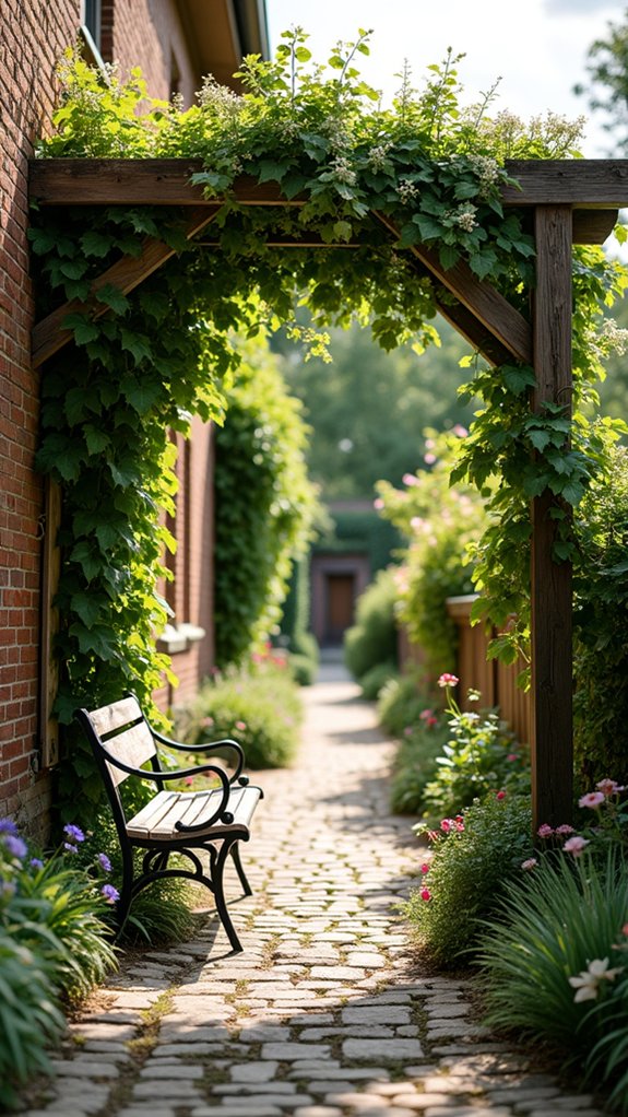climbing vines on trellises