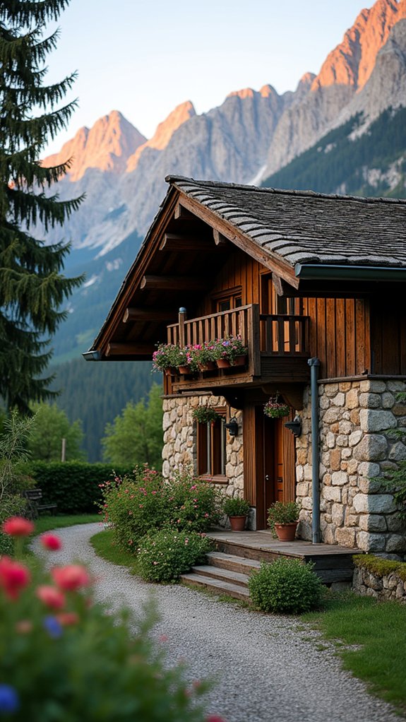 cozy chalet with mountains