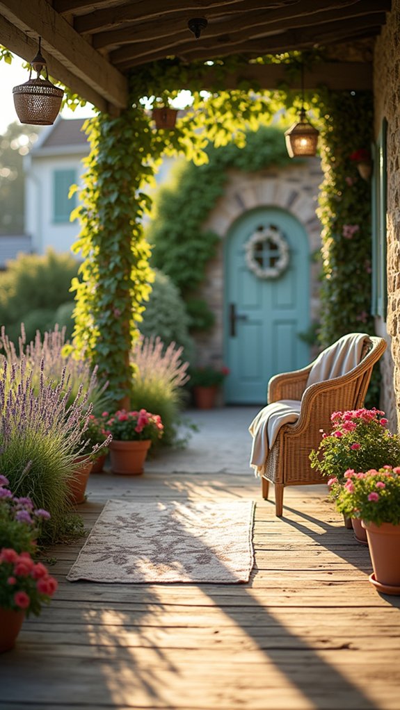 cozy porch with area rug