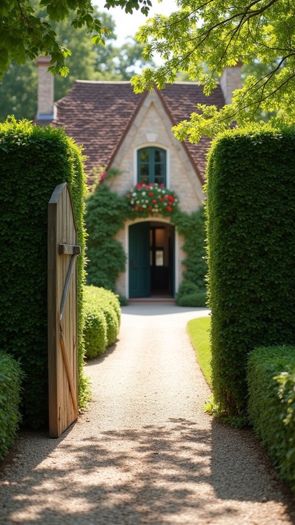 elegant well maintained garden hedges