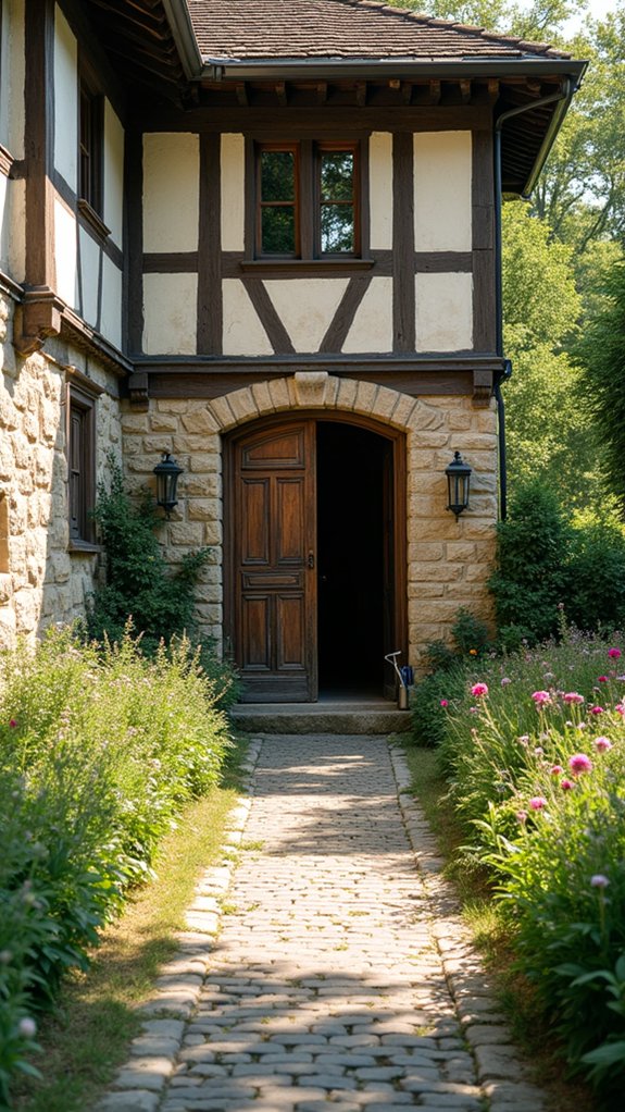 majestic historic manor entrance