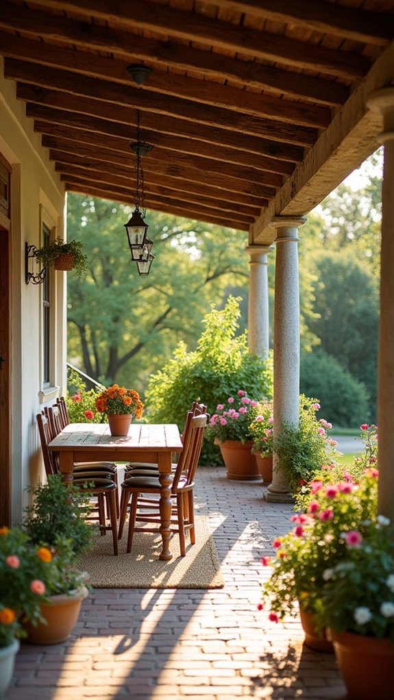 warm rustic wood beams