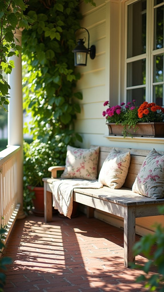 welcoming rustic entryway bench