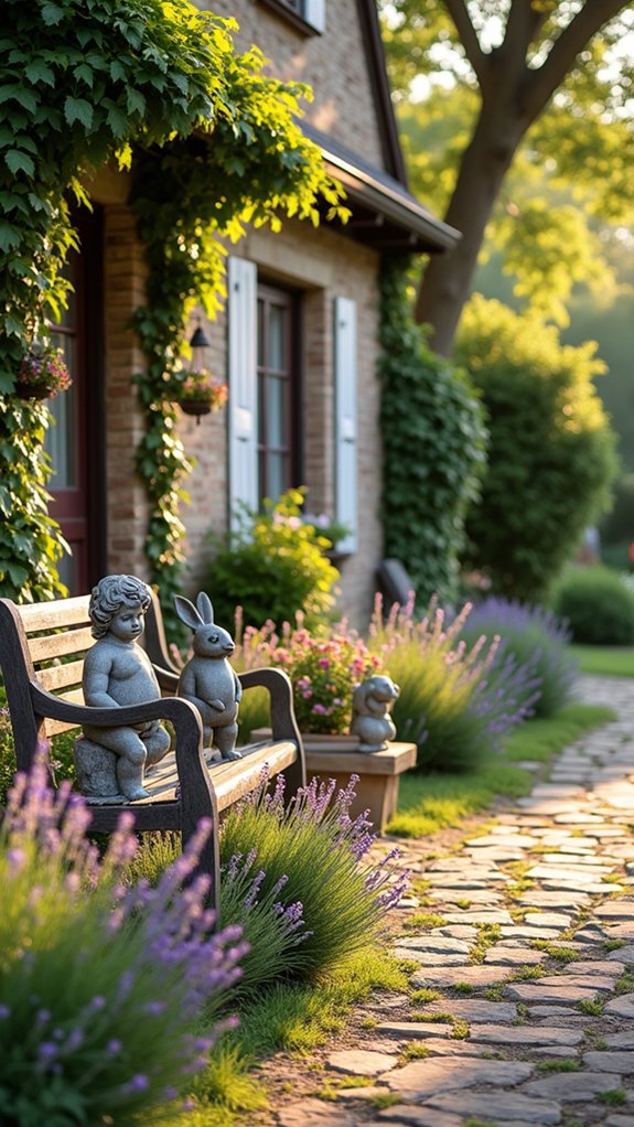 whimsical vintage garden statues