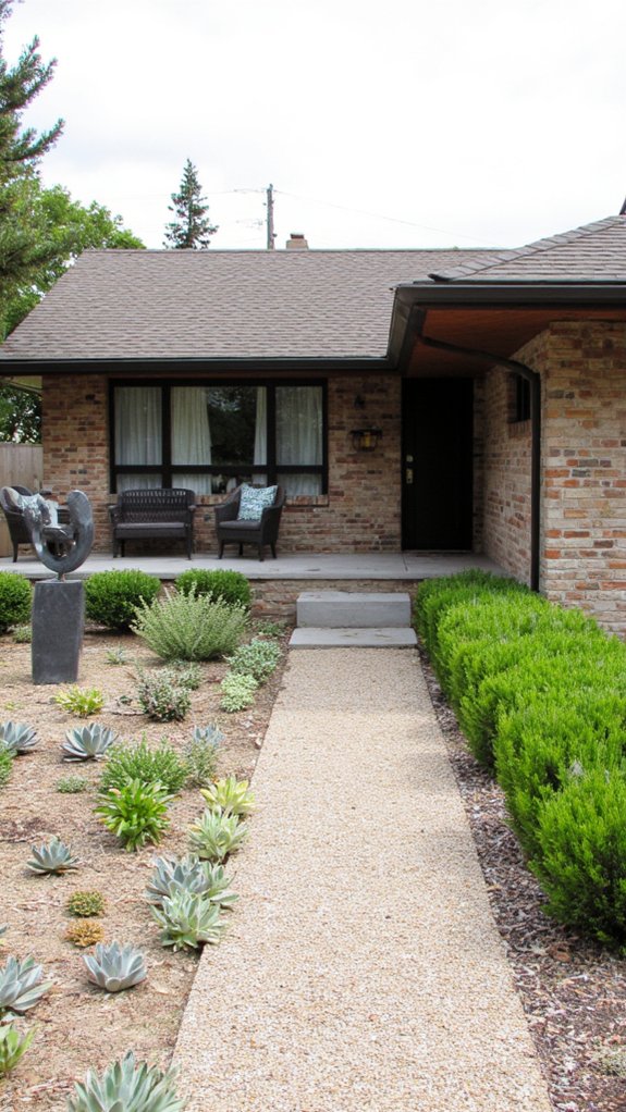 clean lines low maintenance landscaping