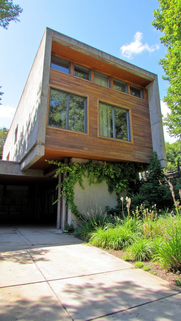 concrete and wood harmony