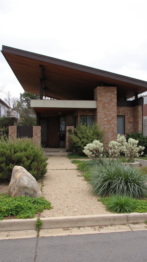 elegant cantilevered architectural features