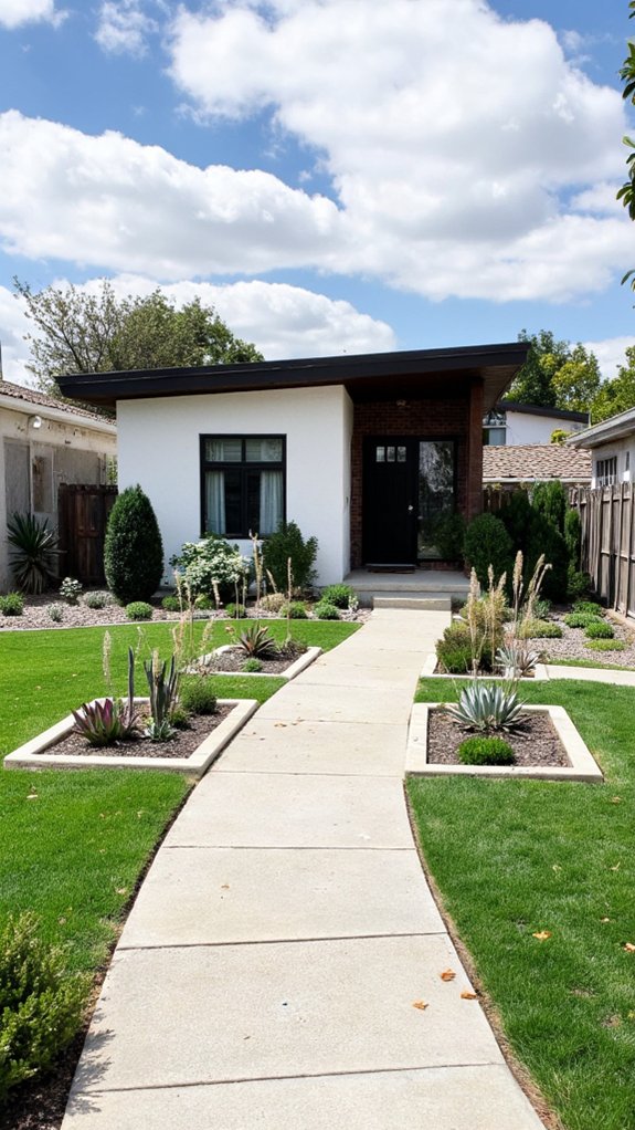 geometric planting beds transformation