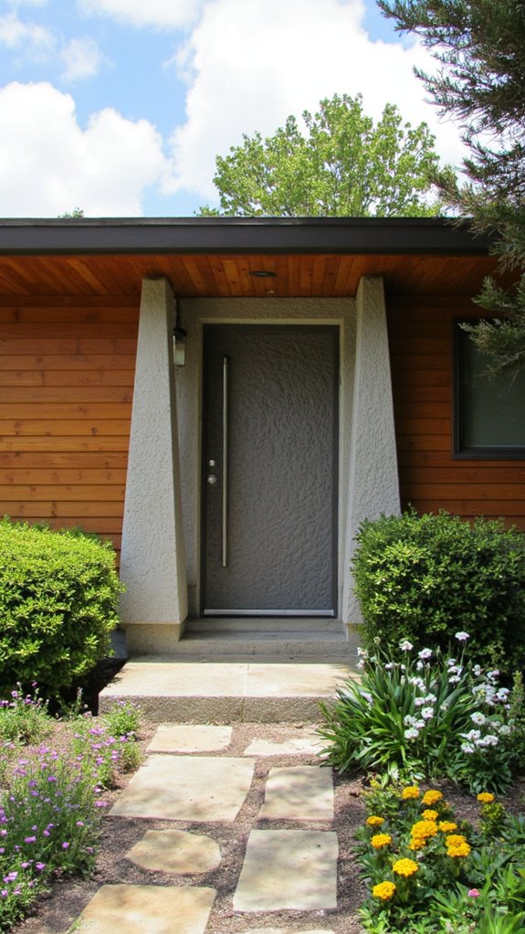 textured concrete doors enhance aesthetics