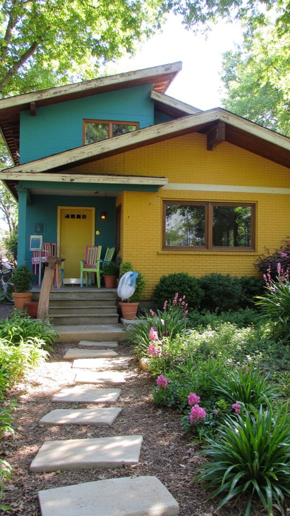 vibrant mid century home exteriors