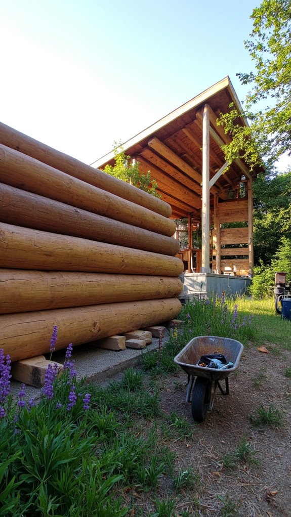 assembling a prefab log home