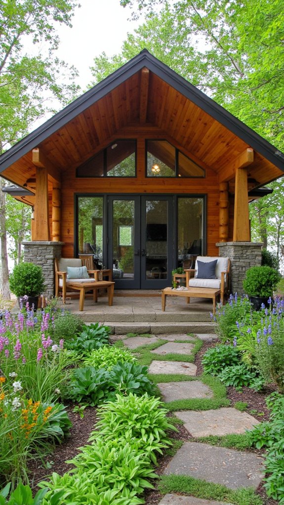 cozy contemporary log cabins