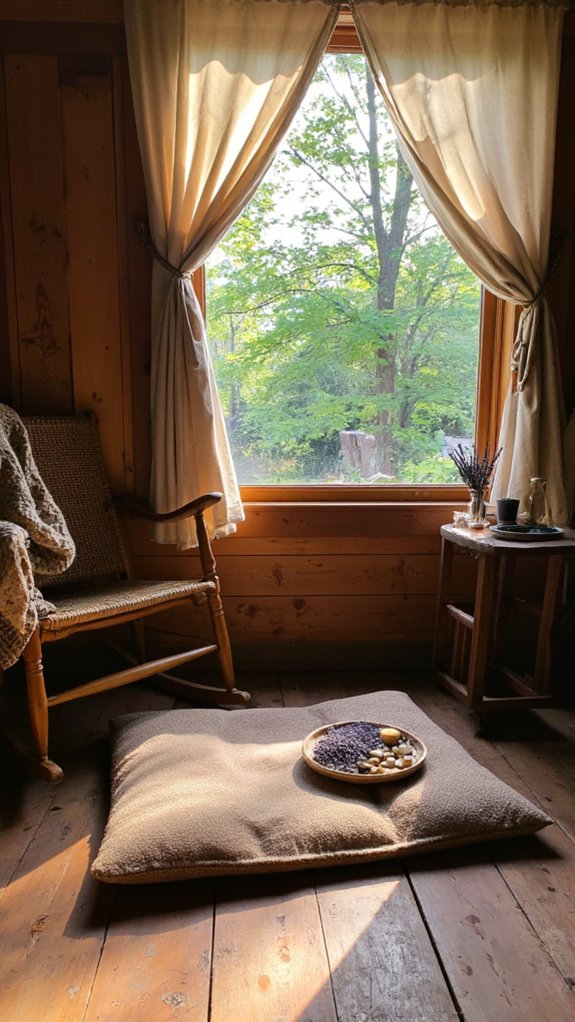 cozy window meditation corner